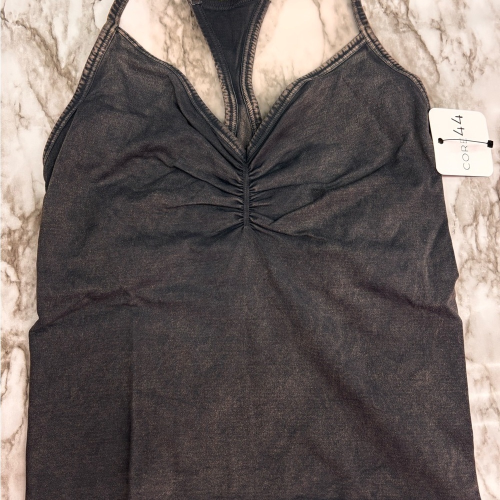 Core 44 Black Workout Set leggings with crop tank - Picture 2 of 3